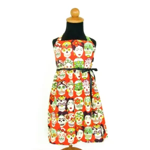 little girl's Frida and  Skulls Dress #GD-FK987