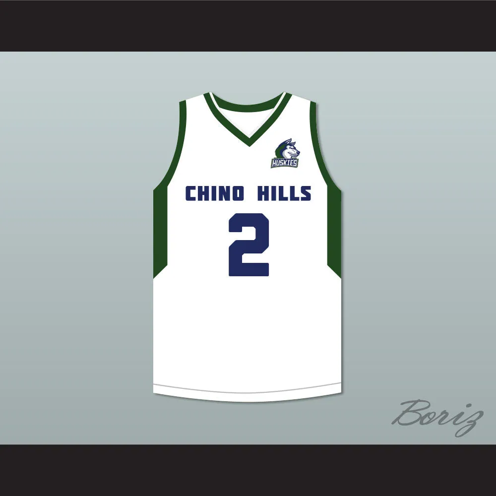 Lonzo Ball 2 Chino Hills Huskies White Basketball Jersey with Patch 2