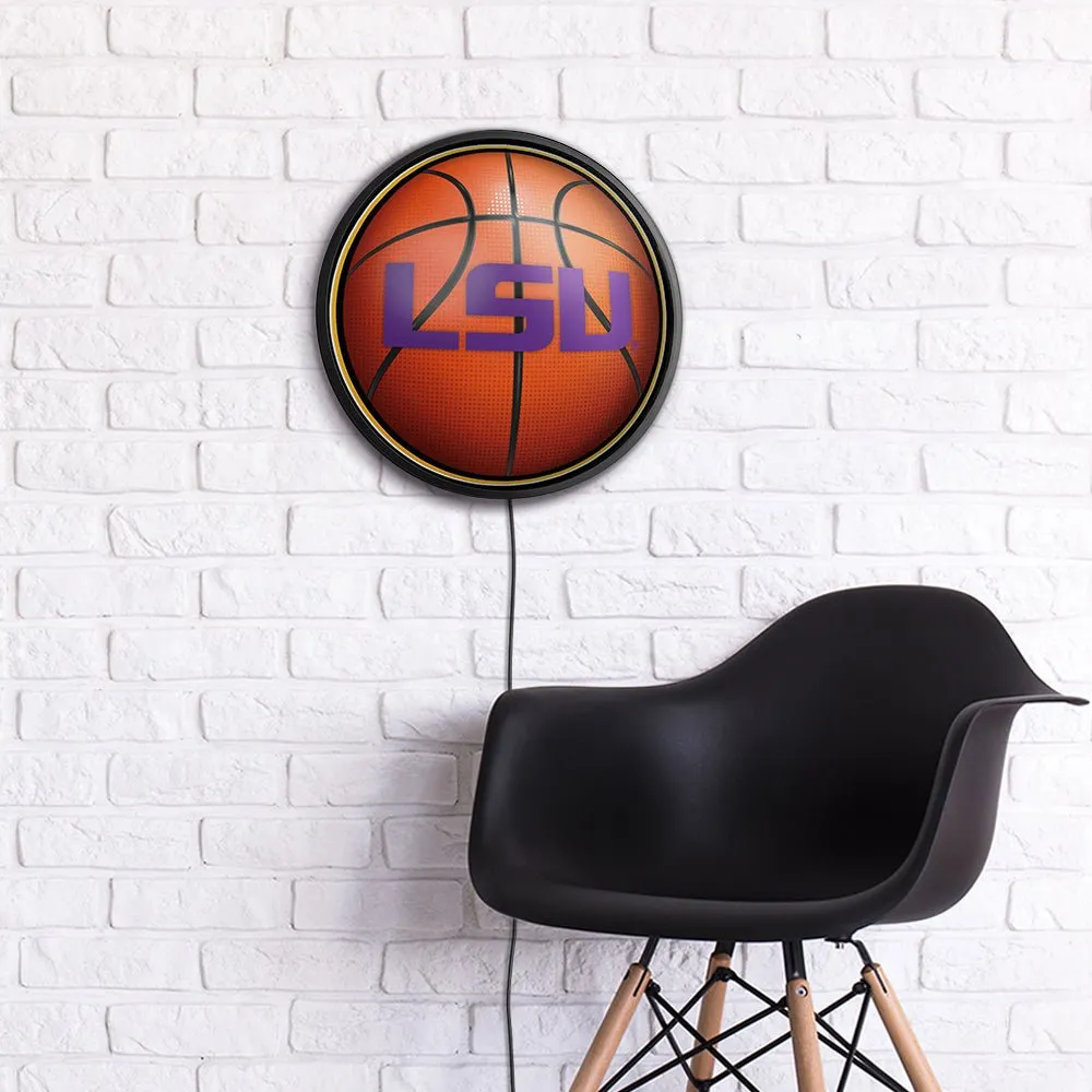 LSU Tigers: Basketball - Round Slimline Lighted Wall Sign