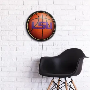 LSU Tigers: Basketball - Round Slimline Lighted Wall Sign