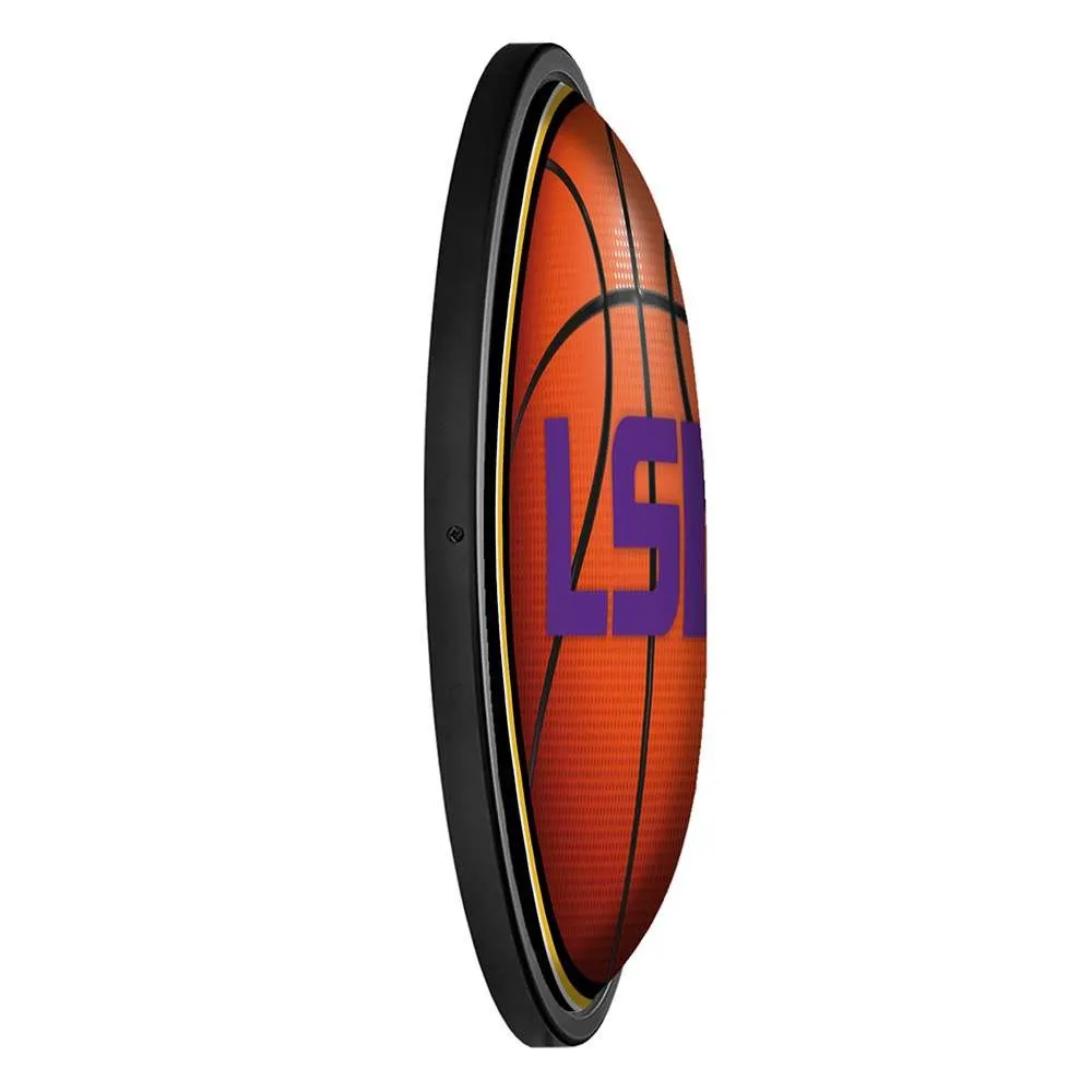 LSU Tigers: Basketball - Round Slimline Lighted Wall Sign