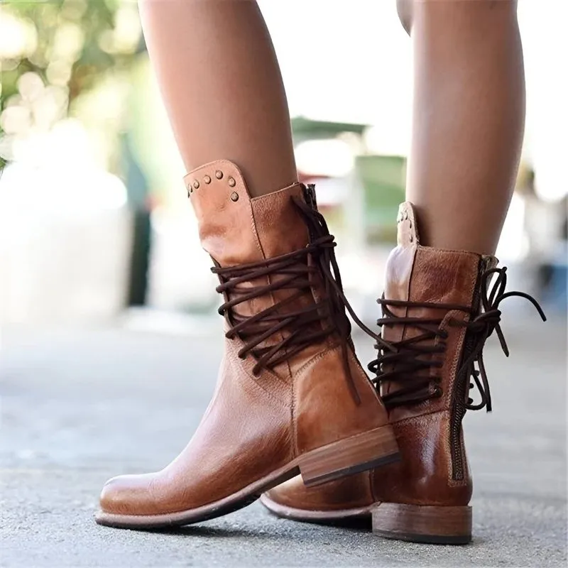 Luxe Aura™ | Men's Leather Lace-Up Boots | Genuine Leather, Durable Construction & Comfortable Fit