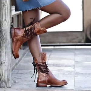 Luxe Aura™ | Men's Leather Lace-Up Boots | Genuine Leather, Durable Construction & Comfortable Fit