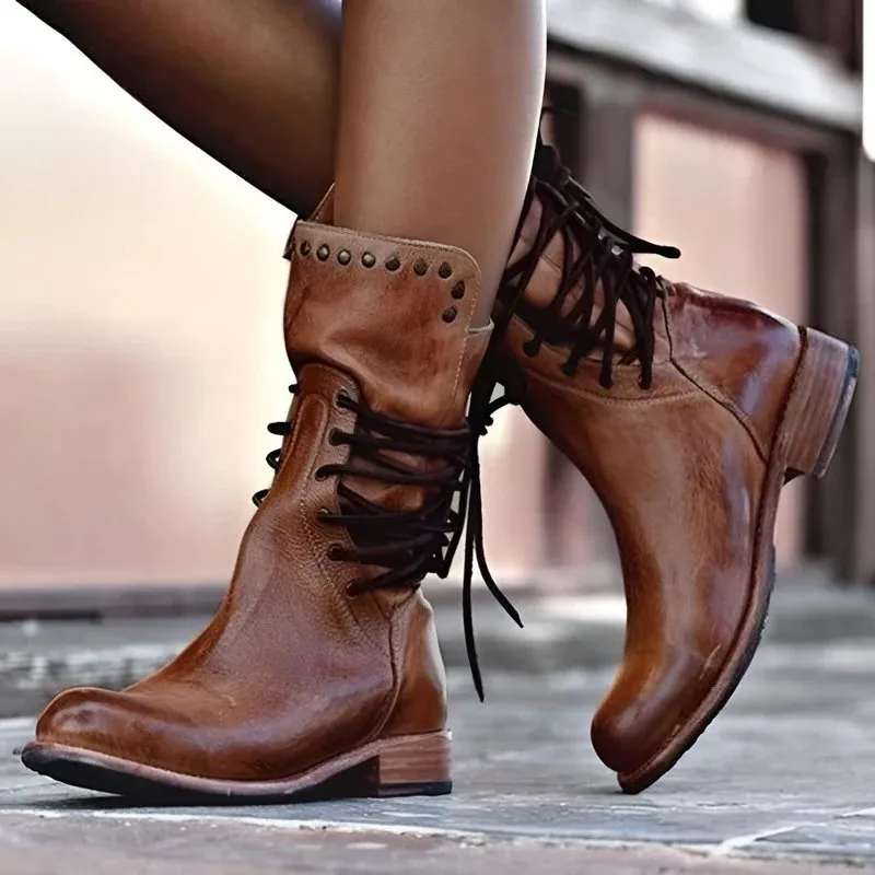 Luxe Aura™ | Men's Leather Lace-Up Boots | Genuine Leather, Durable Construction & Comfortable Fit