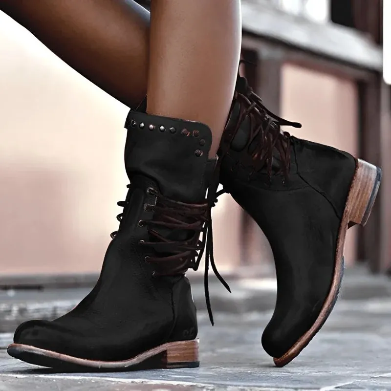 Luxe Aura™ | Men's Leather Lace-Up Boots | Genuine Leather, Durable Construction & Comfortable Fit