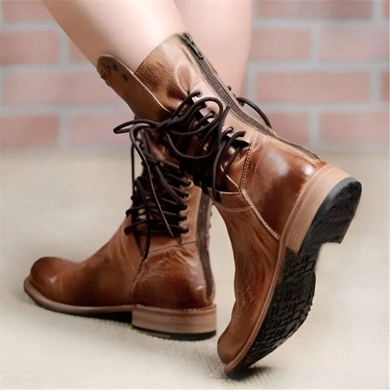 Luxe Aura™ | Men's Leather Lace-Up Boots | Genuine Leather, Durable Construction & Comfortable Fit