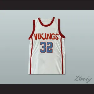 Magic Johnson 32 Lansing Everett High School Vikings White Basketball Jersey