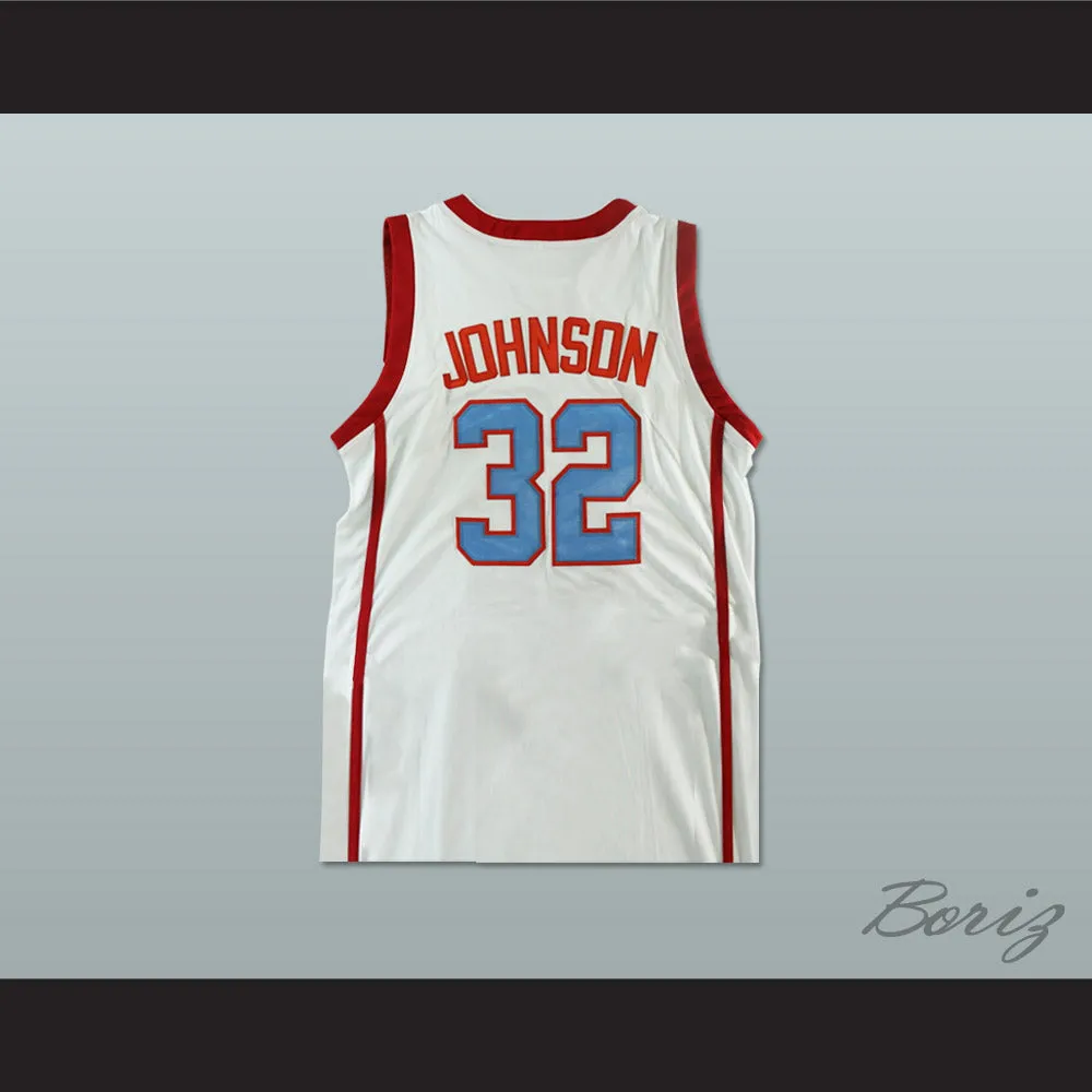 Magic Johnson 32 Lansing Everett High School Vikings White Basketball Jersey