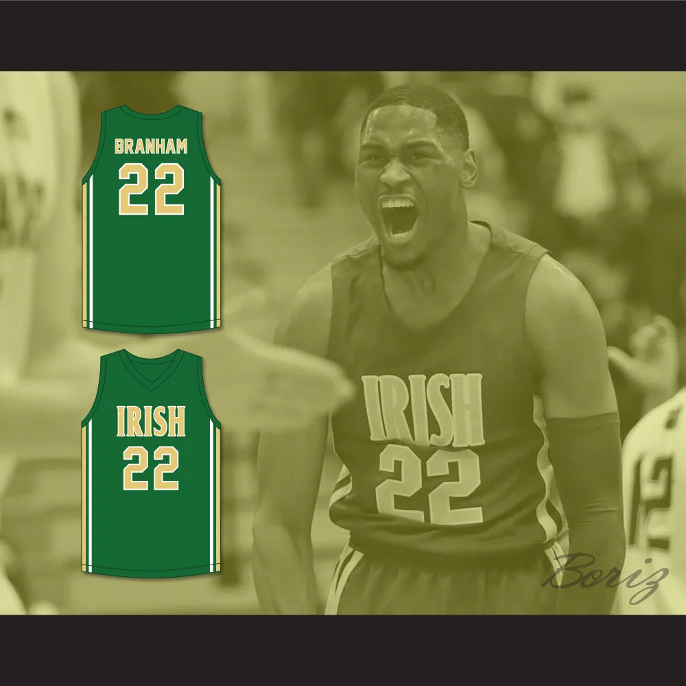 Malaki Branham 22 St. Vincent–St. Mary High School Fighting Irish Green Basketball Jersey 2