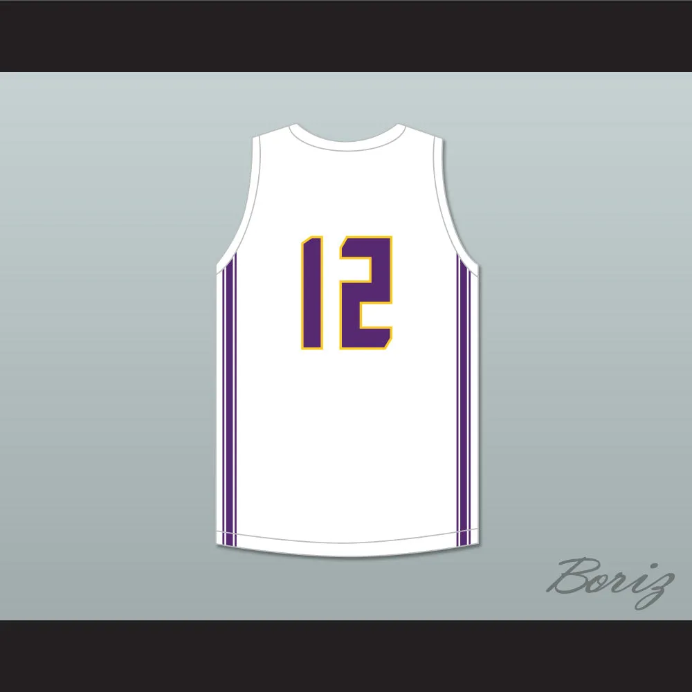Max Christie 12 Rolling Meadows High School Mustangs White Basketball Jersey 1
