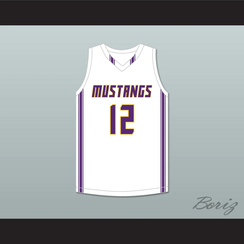 Max Christie 12 Rolling Meadows High School Mustangs White Basketball Jersey 1