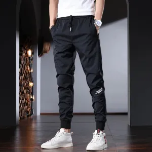 Men's Casual Summer Sport Joggers: Fashionable Letter Design, Slim Fit, Elastic Waist Trousers