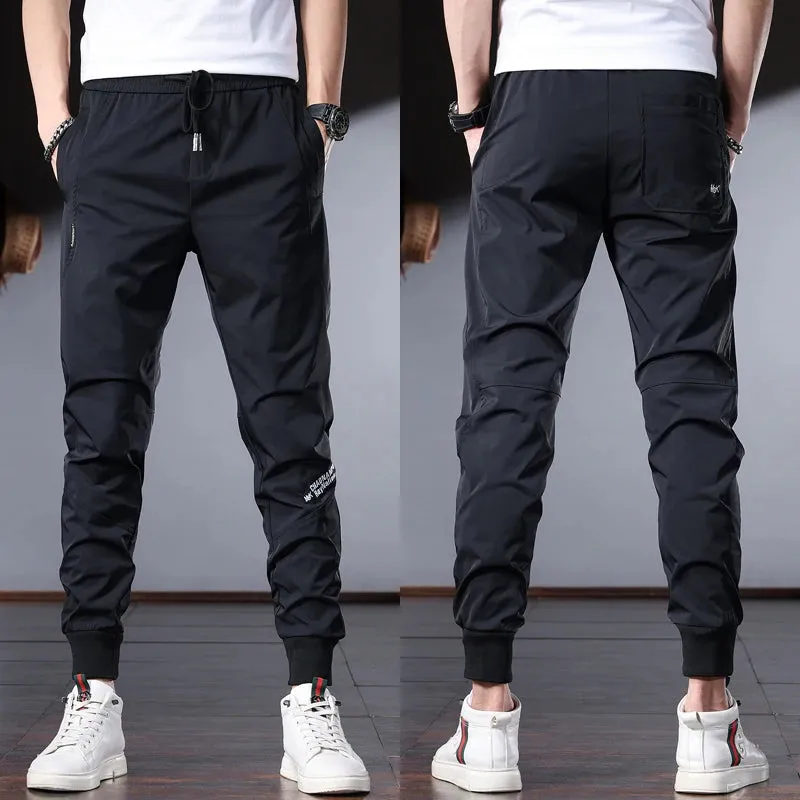 Men's Casual Summer Sport Joggers: Fashionable Letter Design, Slim Fit, Elastic Waist Trousers