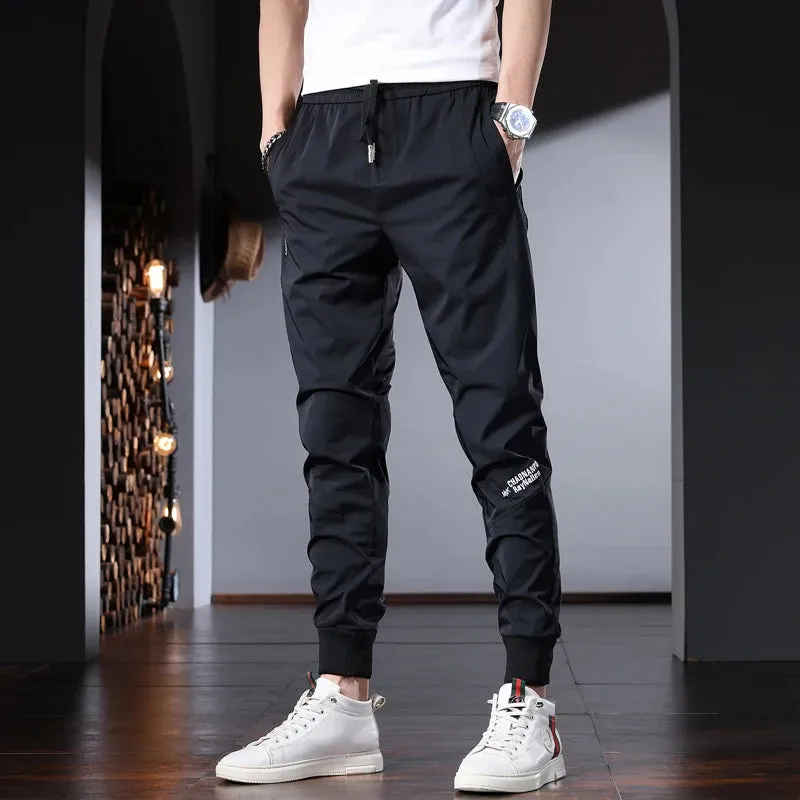Men's Casual Summer Sport Joggers: Fashionable Letter Design, Slim Fit, Elastic Waist Trousers