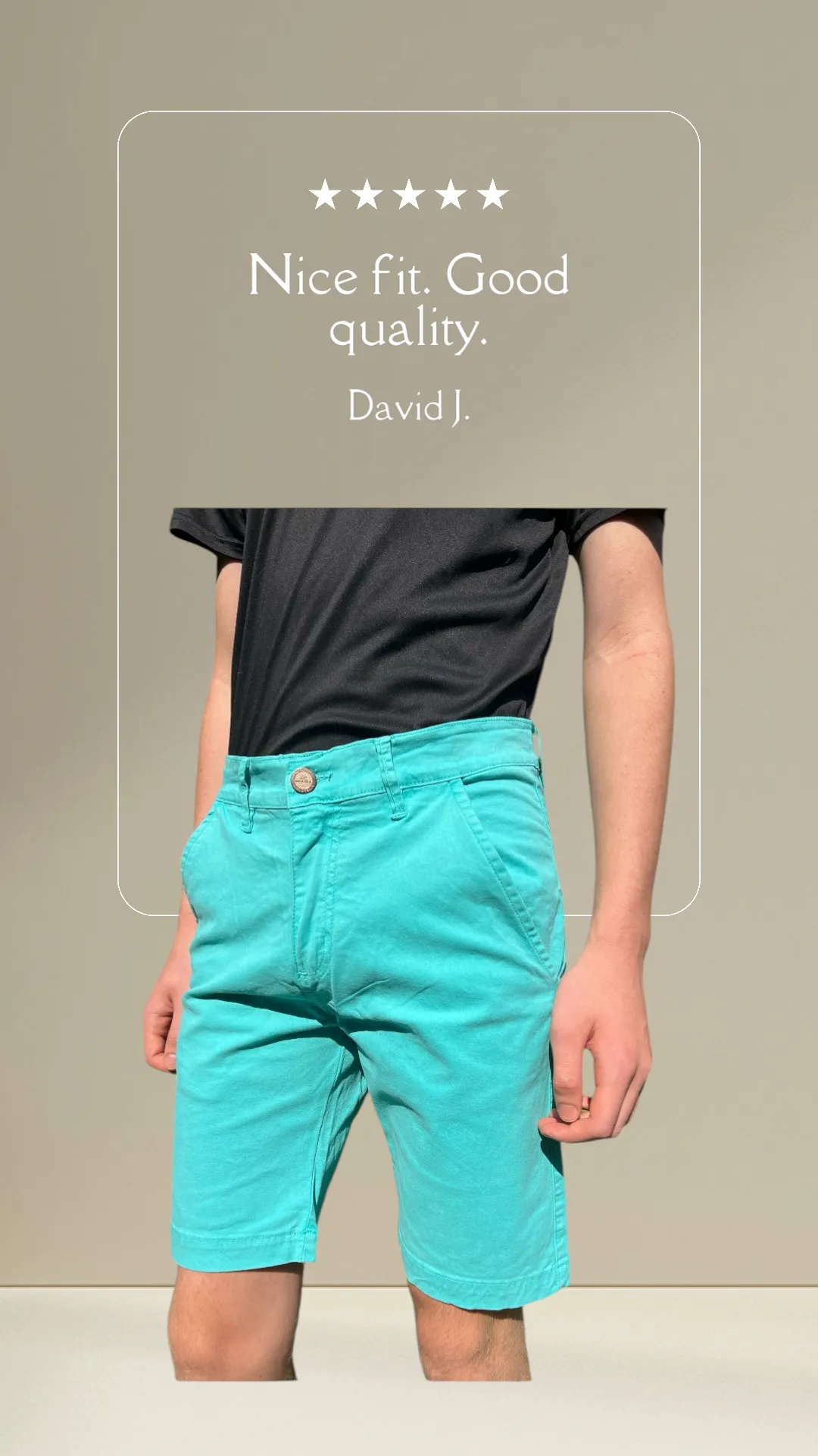 Men's Flat Front Aquamarine Shorts