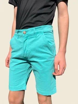 Men's Flat Front Aquamarine Shorts