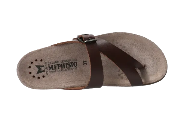 Mephisto Womens Helen Chestnut Leather Sandals