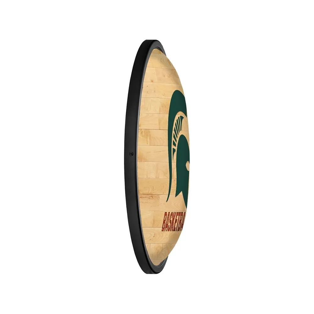 Michigan State Spartans: Hardwood - Oval Slimline Lighted Wall Sign