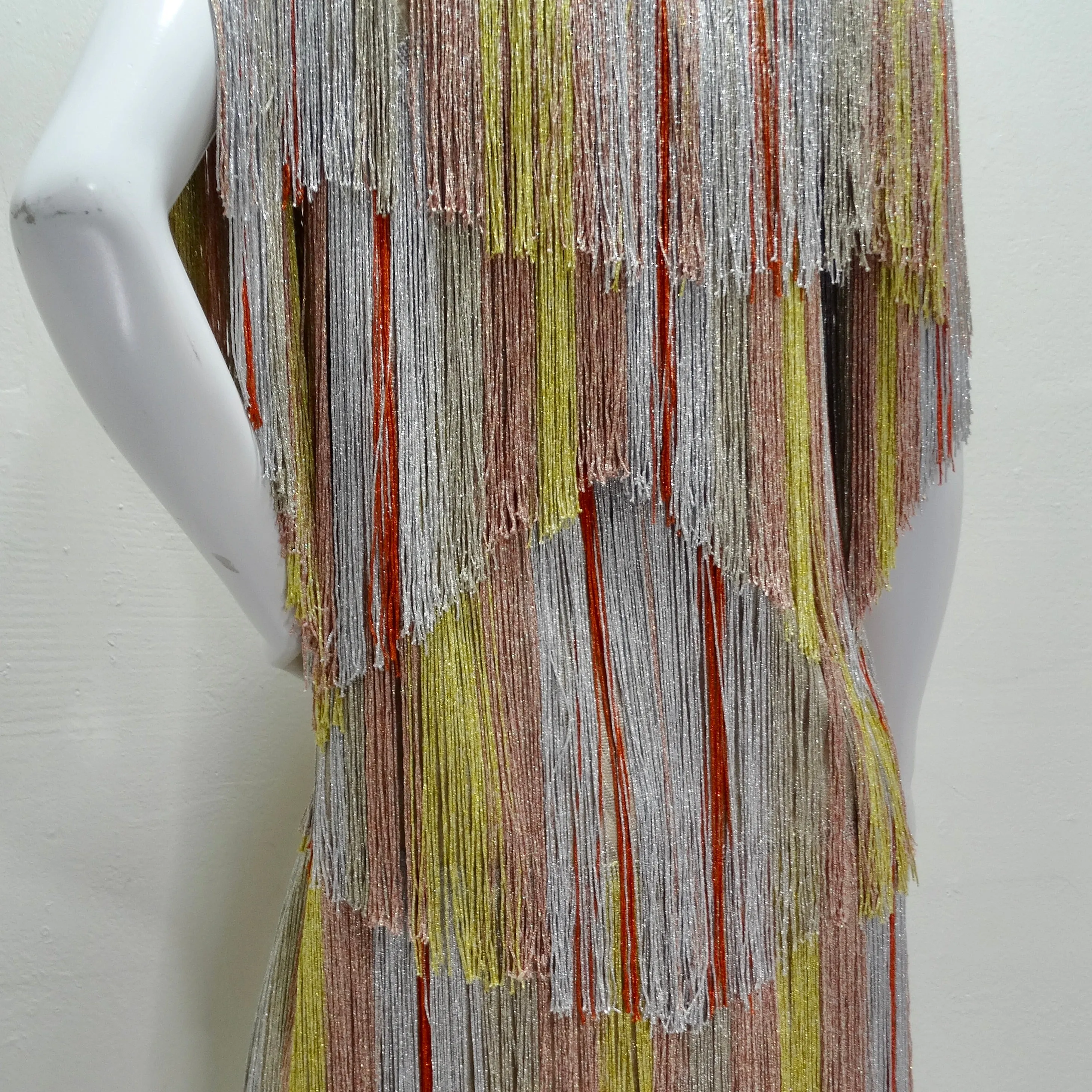 Missoni Multicolor Metallic Fringe Dress