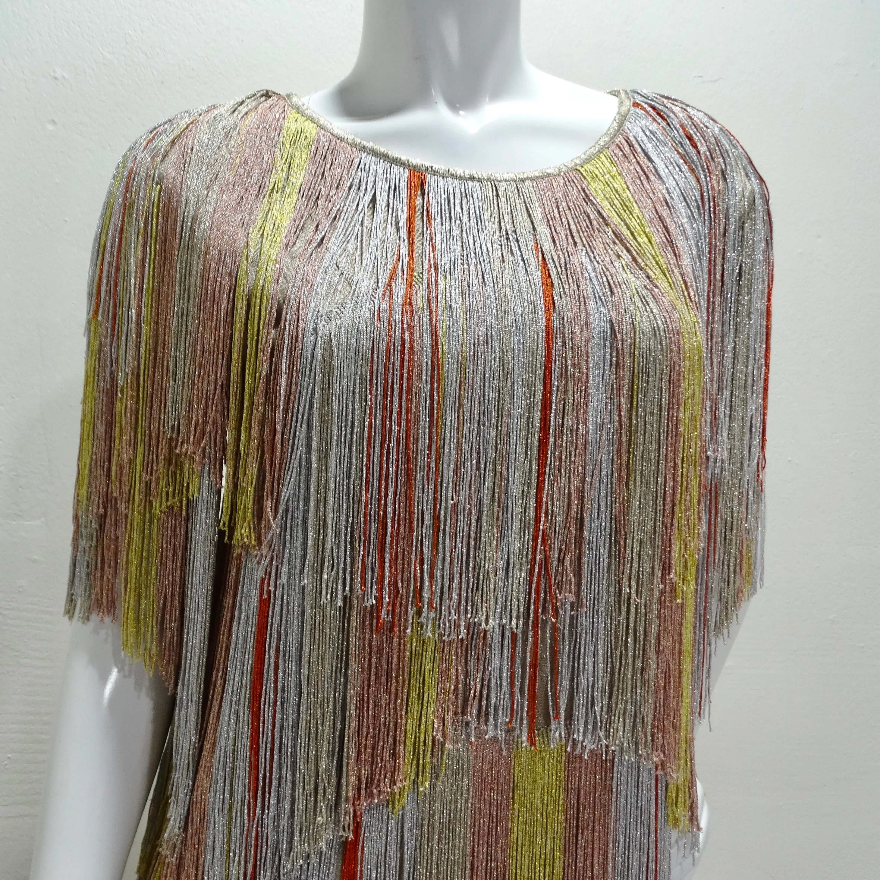 Missoni Multicolor Metallic Fringe Dress
