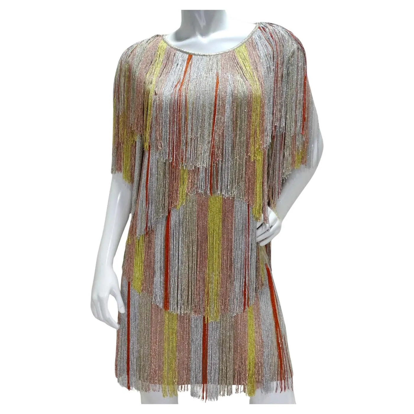 Missoni Multicolor Metallic Fringe Dress