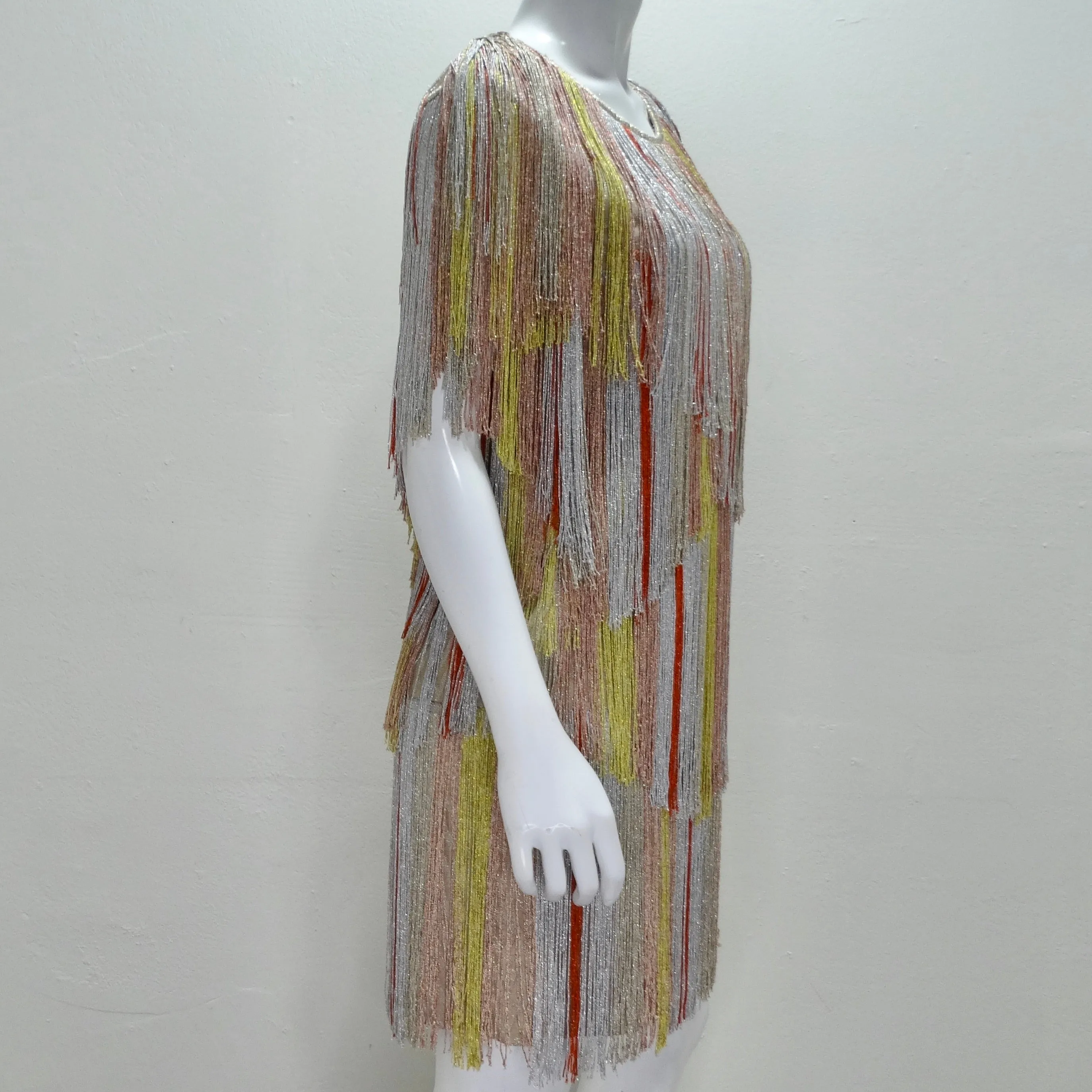 Missoni Multicolor Metallic Fringe Dress