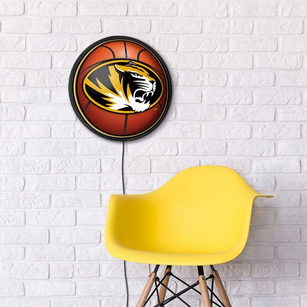 Missouri Tigers: Basketball - Round Slimline Lighted Wall Sign