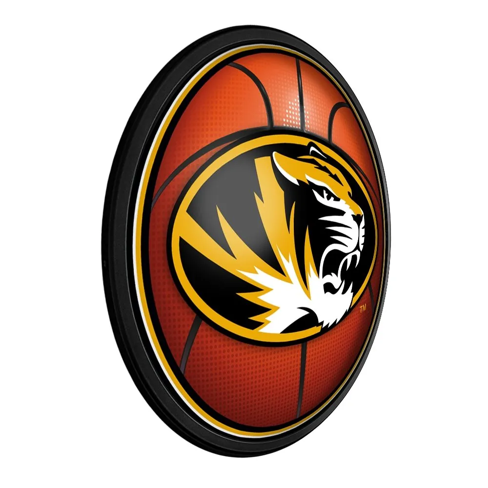 Missouri Tigers: Basketball - Round Slimline Lighted Wall Sign