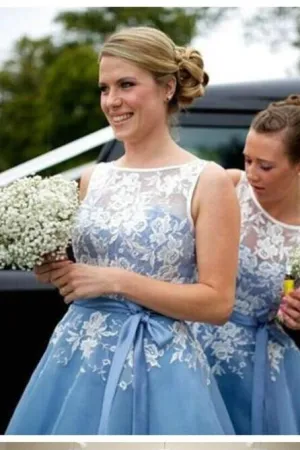 Most Popular Organza Bateau Off Shoulder Lace Short Bridesmaid Dresses, MB179