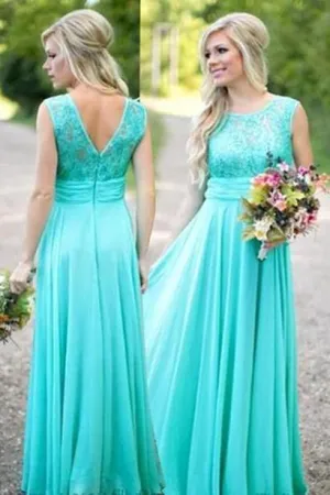 New Arrival Green Chiffon A-line Sleeveless Evening Dresses Prom Dress, MP306