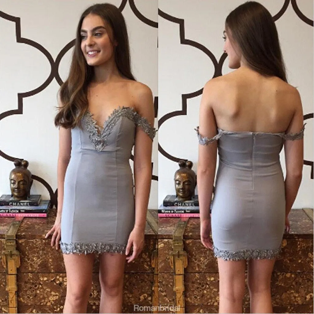 New Arrival Tight Off-shoulder sexy Deep V-neck short/mini Homecoming dresses, HD0341