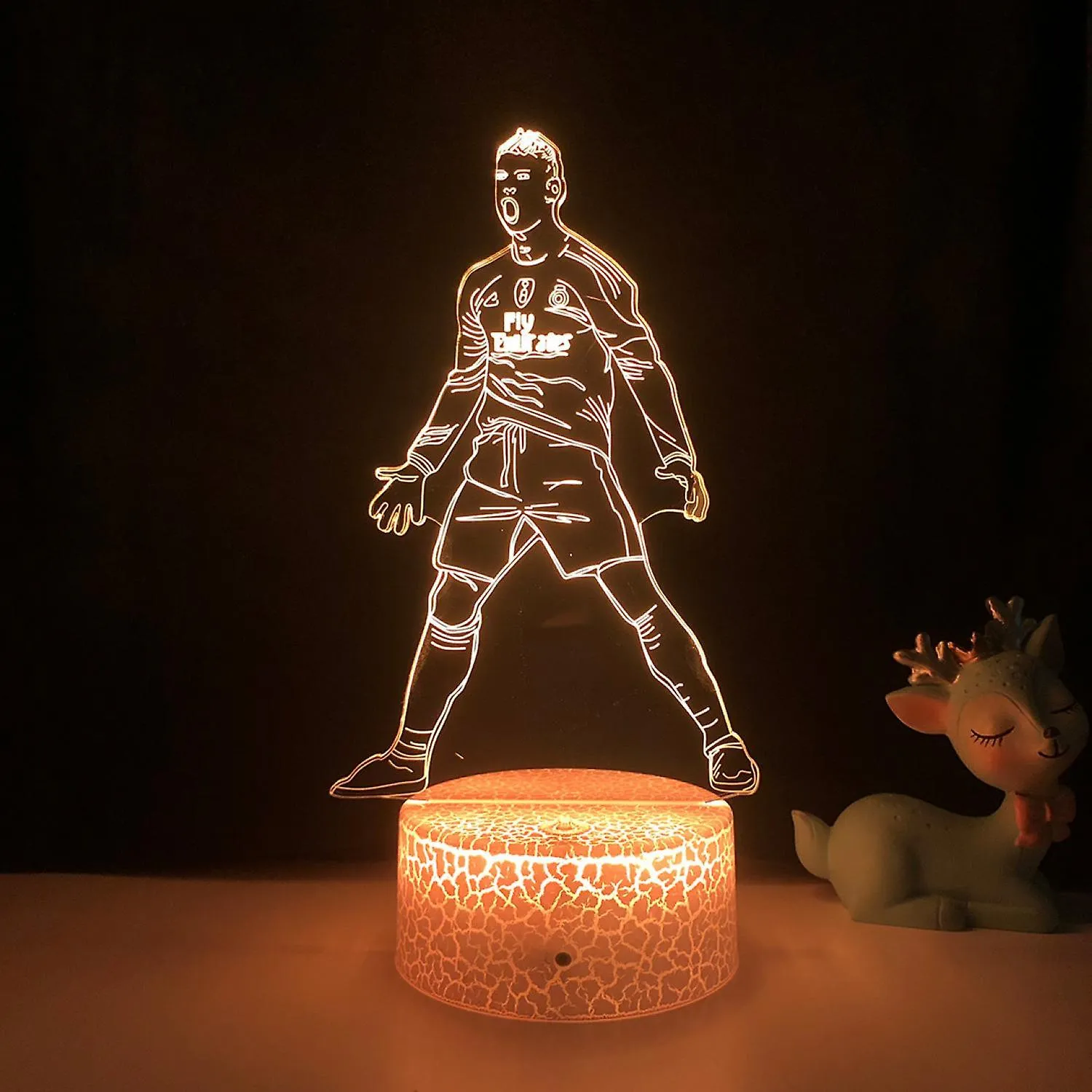 NEW JUSTUP Soccer Player Night Light 3D Illusion LED Lamp with Remote Control Best Birthday for Sports Lover