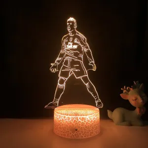 NEW JUSTUP Soccer Player Night Light 3D Illusion LED Lamp with Remote Control Best Birthday for Sports Lover
