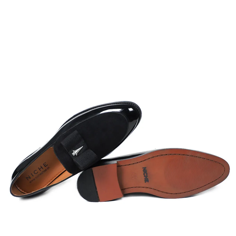 NICHE Black Patent Brooch Loafers