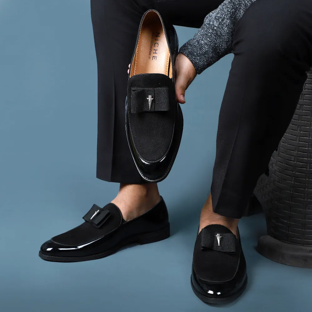 NICHE Black Patent Brooch Loafers