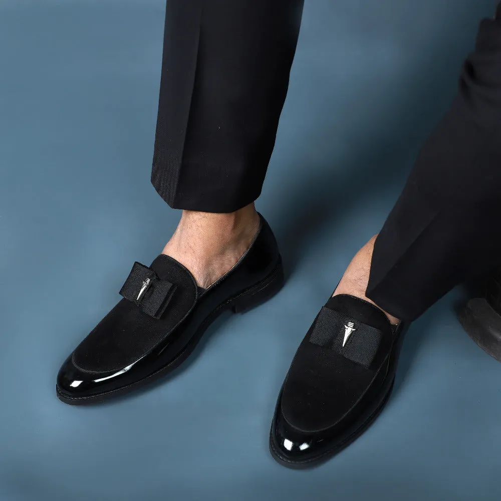 NICHE Black Patent Brooch Loafers