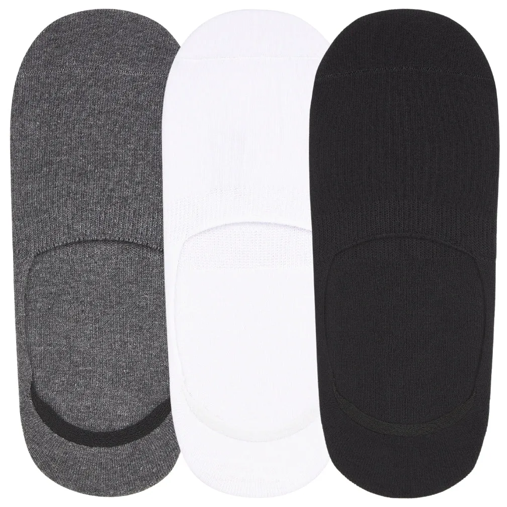 No-Show Invisible Basic Boat Socks with Wide Opening and Anti Slip Heel Gel