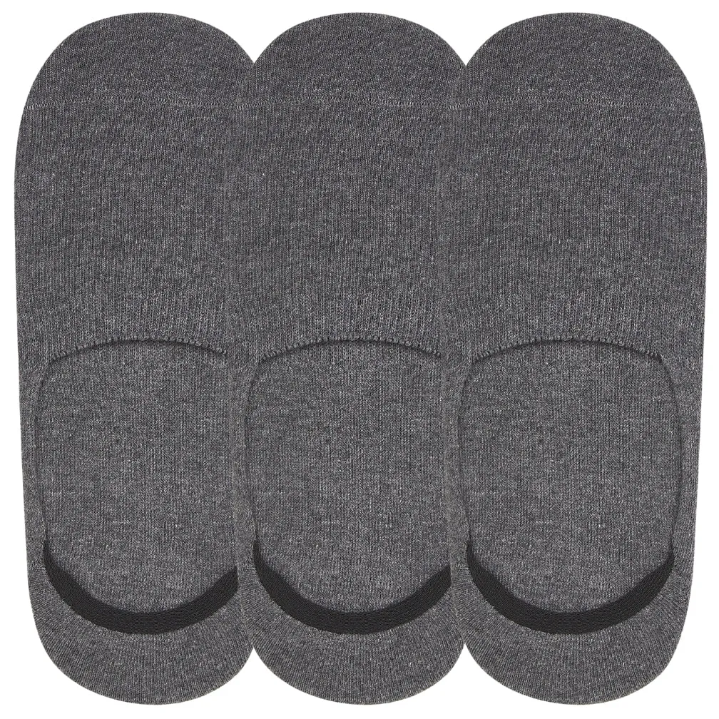 No-Show Invisible Basic Boat Socks with Wide Opening and Anti Slip Heel Gel