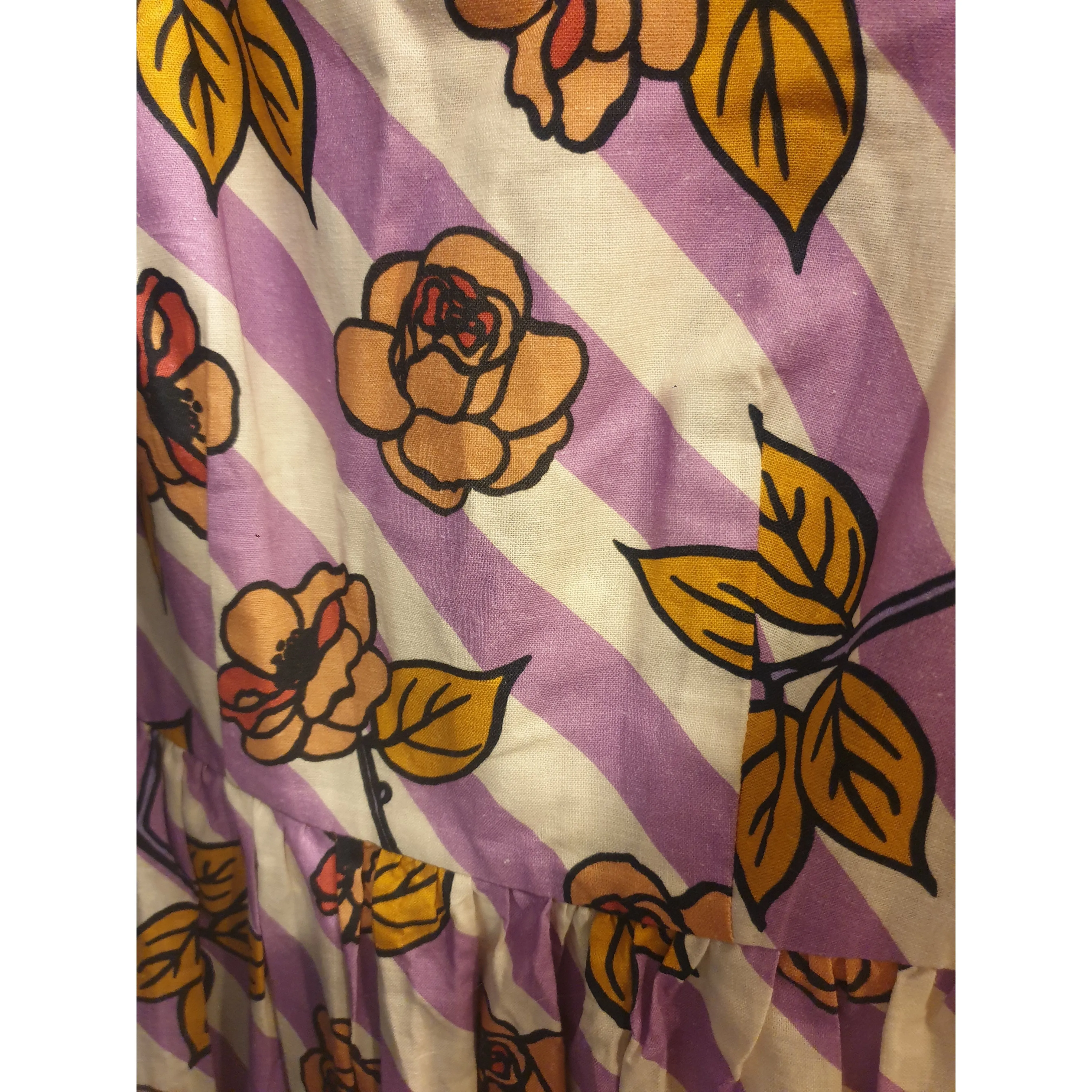 Obus preloved purple and cream print sleeveless maxi dress size 6