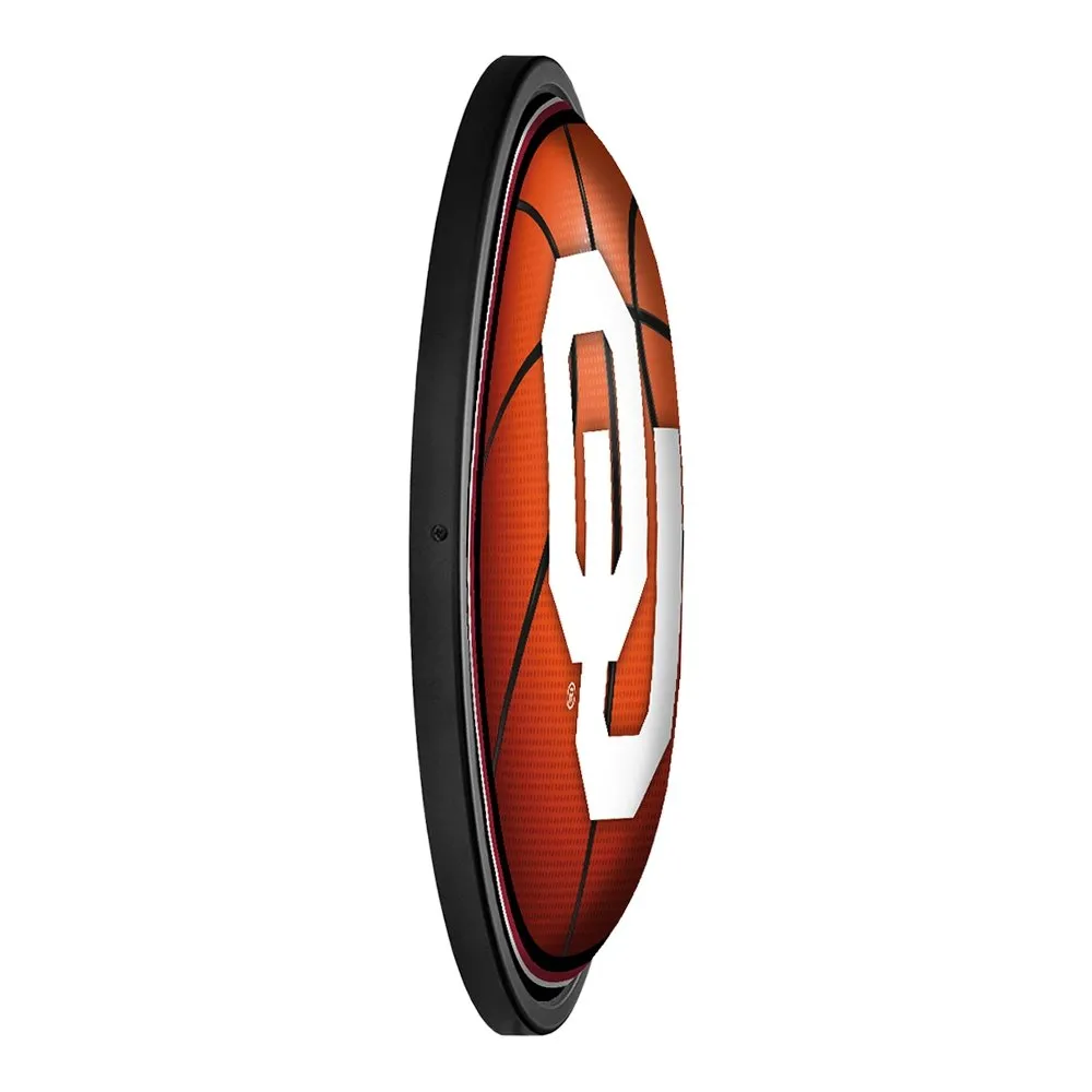 Oklahoma Sooners: Basketball - Round Slimline Lighted Wall Sign