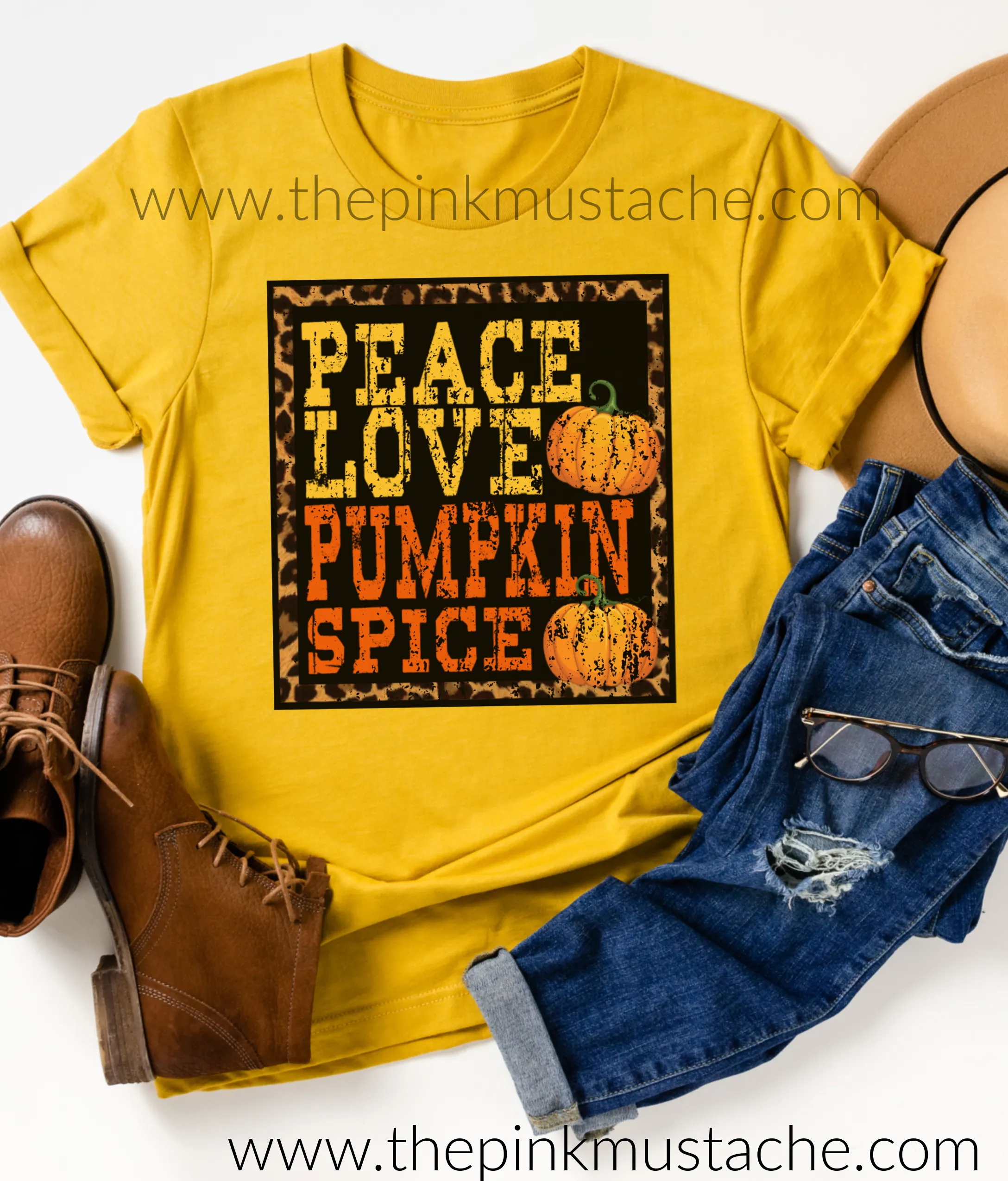Peace Love Pumpkin Spice Tee/ Bella Canvas / Fall Layering Tee / Teachers Tee