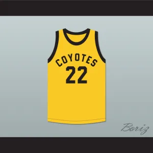 Player 22 Williston High School Coyotes Yellow Basketball Jersey