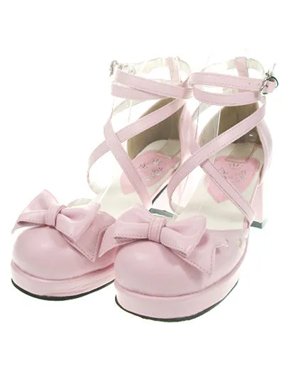 Popular Red High Heels PU Womens Lolita Shoes