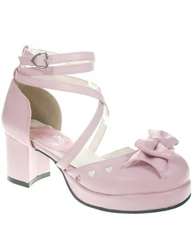 Popular Red High Heels PU Womens Lolita Shoes