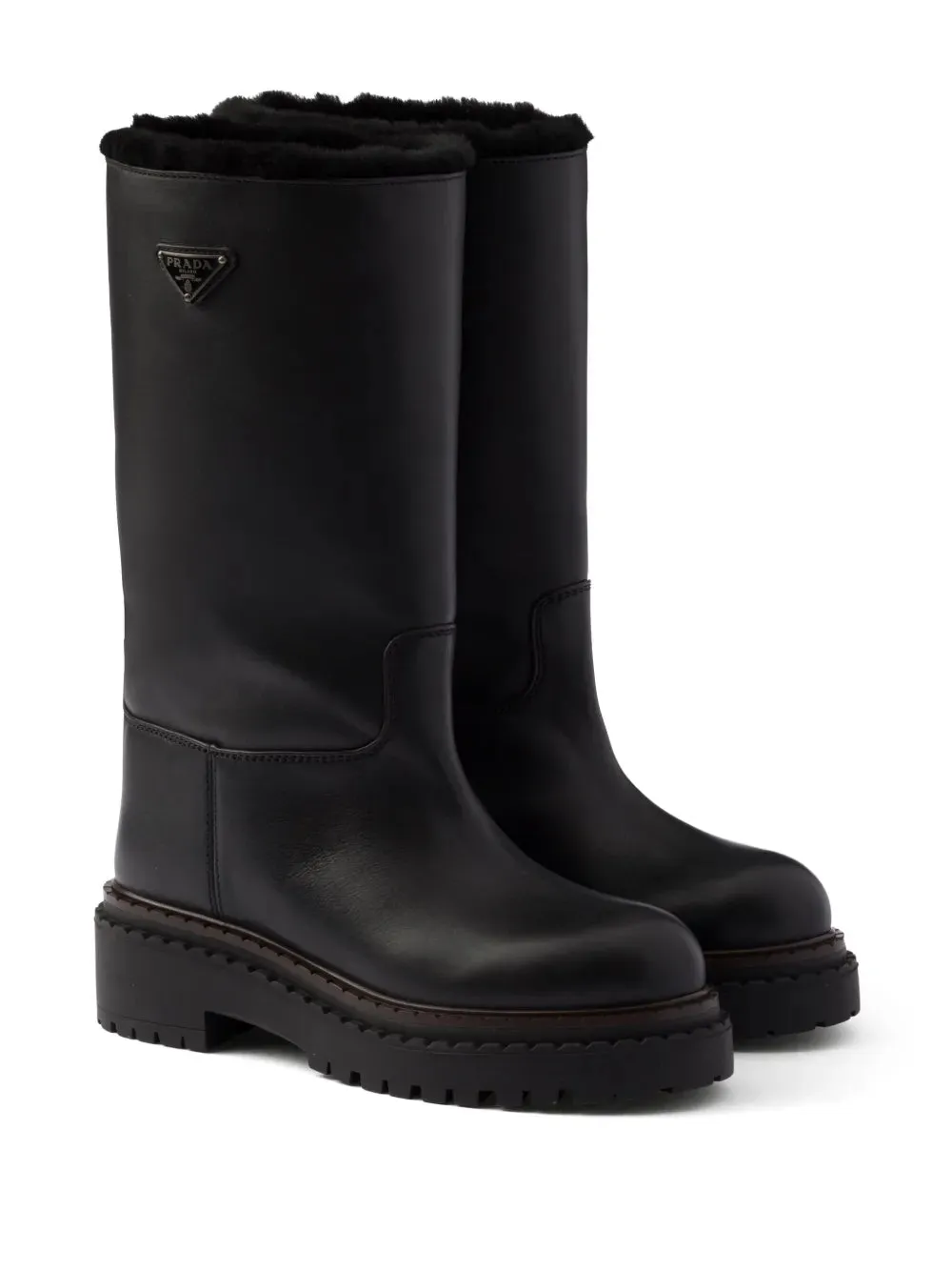 Prada shearling leather boots