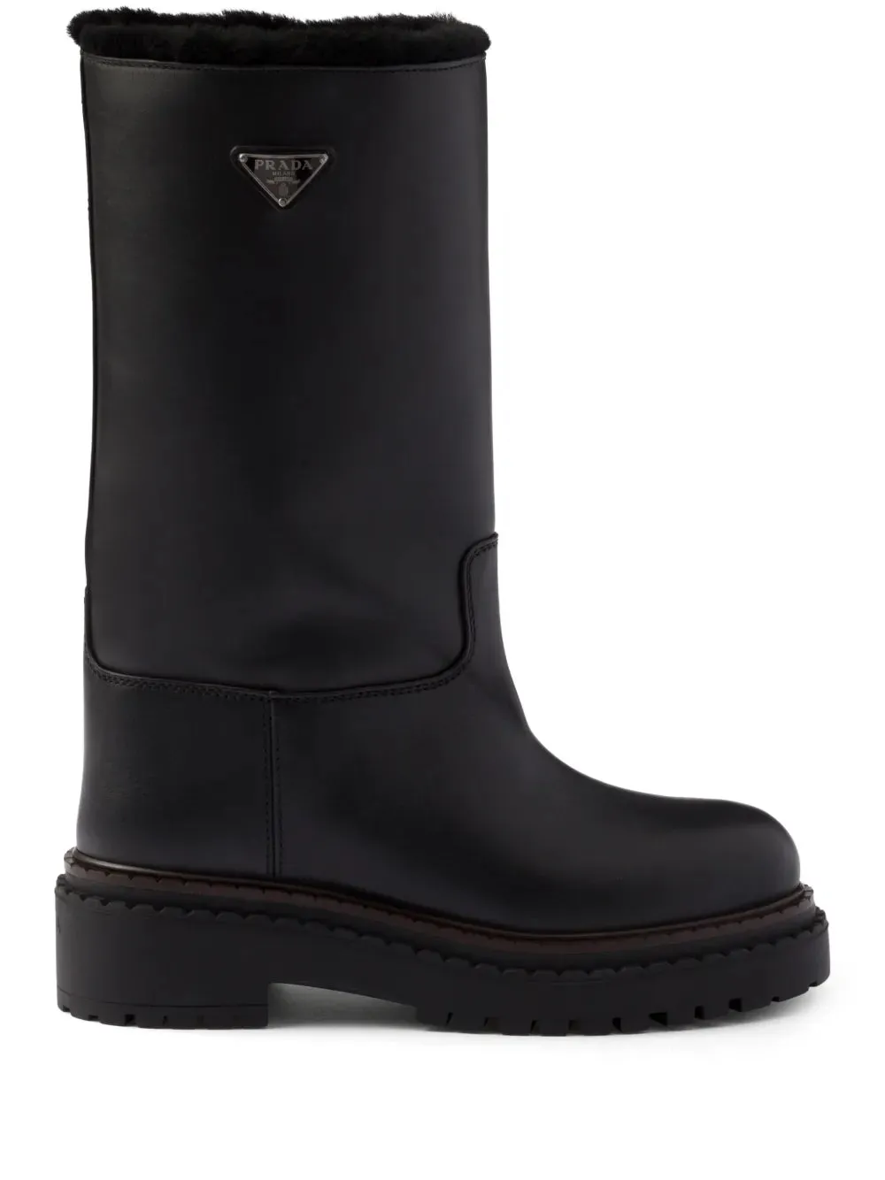 Prada shearling leather boots