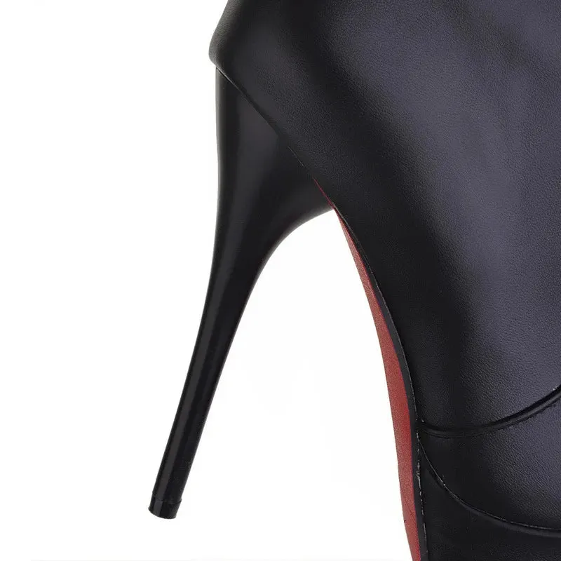 PU Over-The-Knee Boots - Sexy Thin High Heel Platform Long Boots for Women, Stylish Zapatos Mujer Botas
