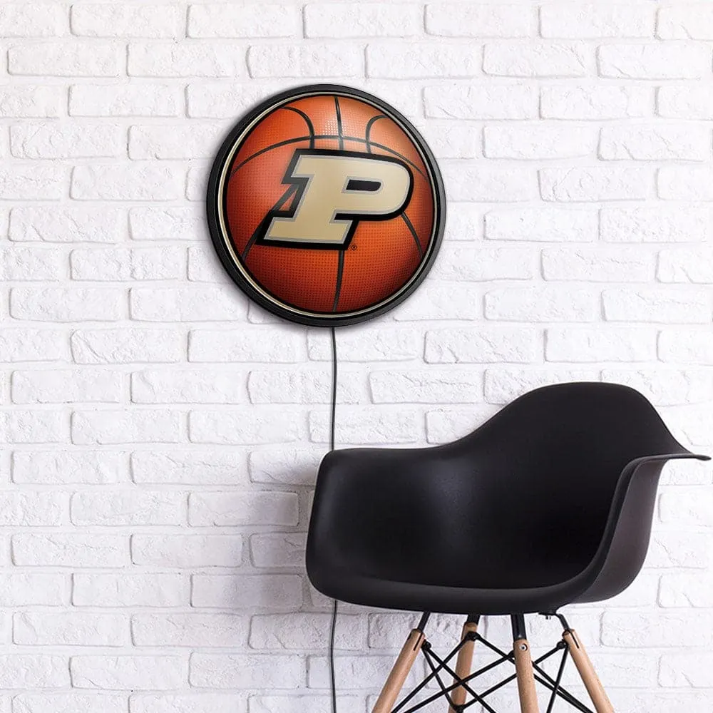 Purdue Boilermakers: Basketball - Round Slimline Lighted Wall Sign