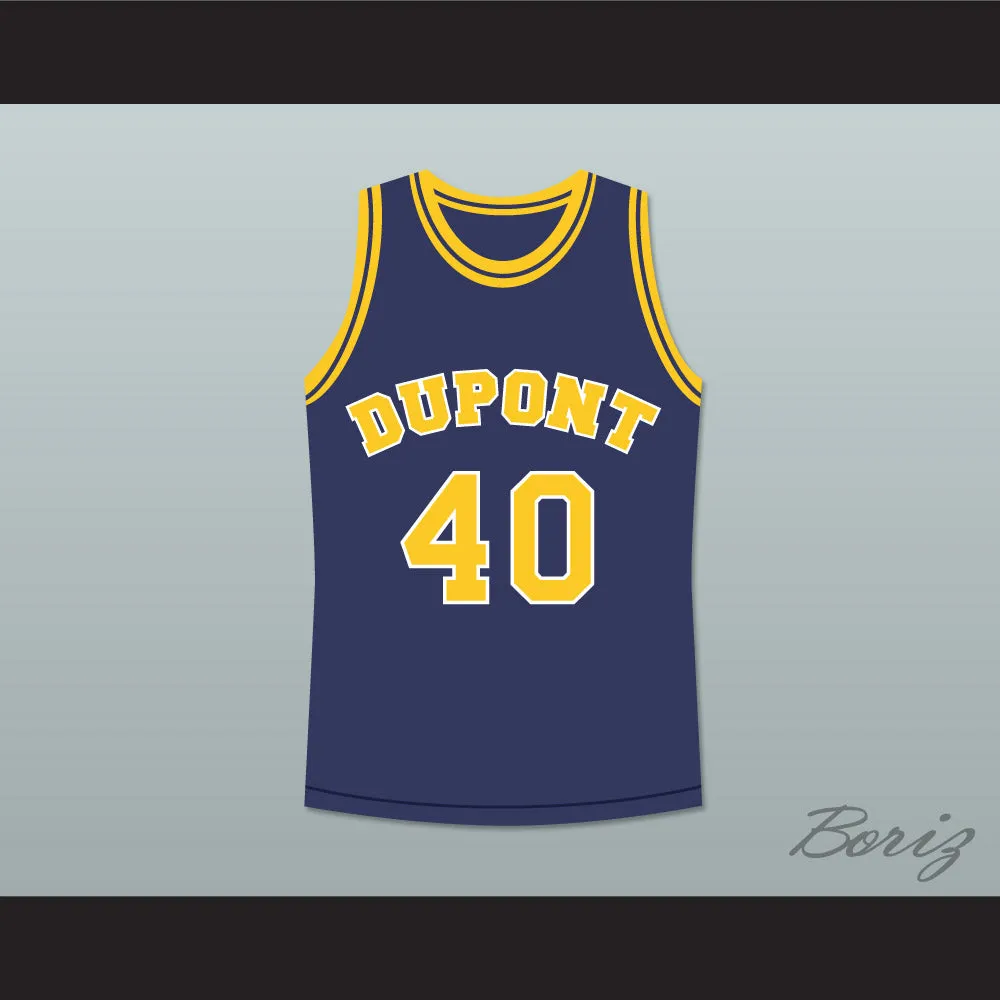 Randy Moss 40 Dupont High School Panthers Navy Blue Basketball Jersey 2