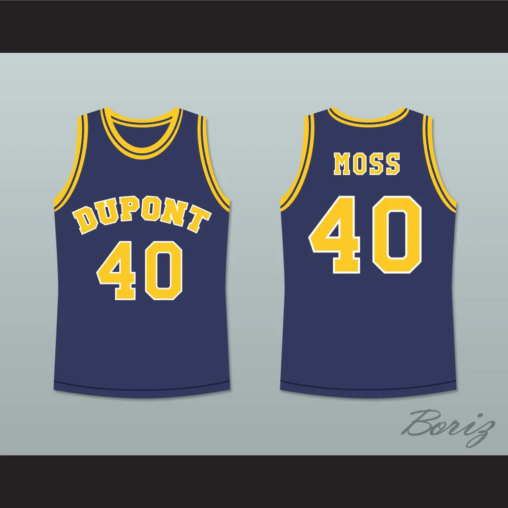 Randy Moss 40 Dupont High School Panthers Navy Blue Basketball Jersey 2